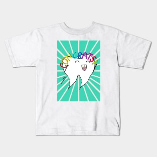 Congrats Illustration - for Dentists, Hygienists, Dental Assistants, Dental Students and anyone who loves teeth by Happimola Kids T-Shirt